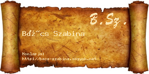 Bács Szabina névjegykártya