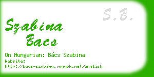 szabina bacs business card